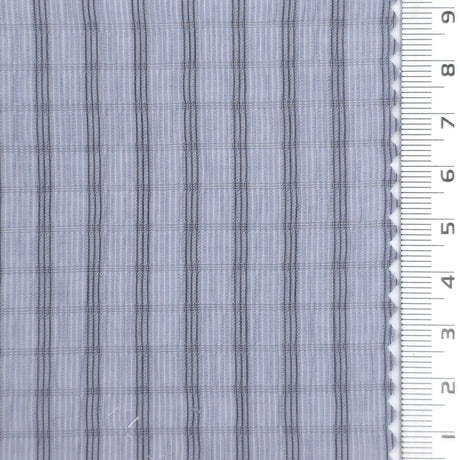 1: White-2: Cream-3: Light Blue-4: Pink-5: Blue - Very Lightweight Crinkle Windowpane Tencel Nylon Woven Fabric - FAB 1926