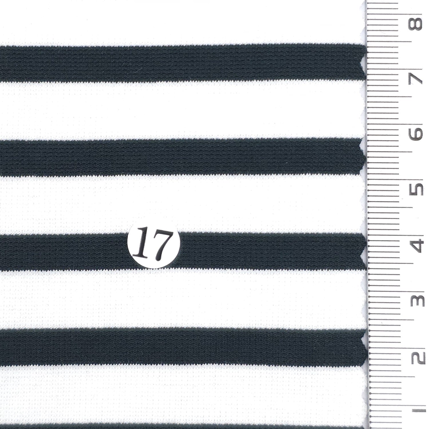 Grayish Black - Stable Medium Weight Striped Poly Cotton Span Ponte Knit Fabric - FAB 1922