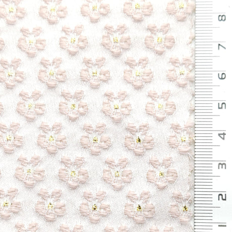 Floral Jacquard Metallic YarnDyed Polyester Woven Fabric - FAB1626 - 1.Red-2.Green-3.Navy-4.Black-5.Mint-6.Yellow-7.Pink-8.White 