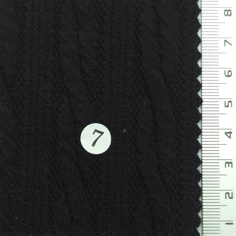 Black - Cable Jacquard Poly Span Knit Fabric - FAB1857