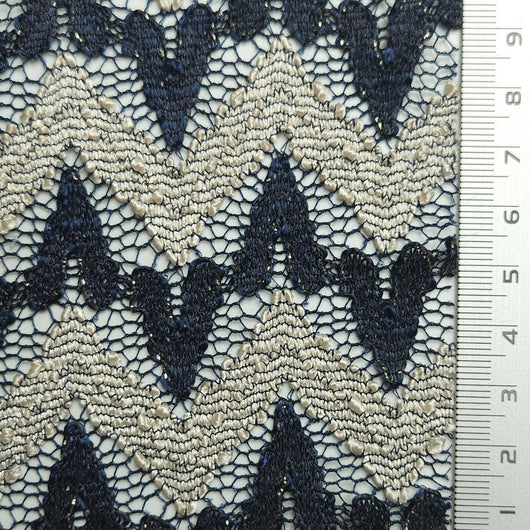 Solid Chevron Lace Polyester Nylon Spandex Knit Fabric | FAB1581 | 1.Polo Blue, 2.Moon Mist, 3.Shadow Green, 4.White, 5.Mercury, 6.Kangaroo, 7.Catalina Blue, 8.Dark Chestnut, 9.Bright Red, 10.Facebook Blue by Fabricis.com #