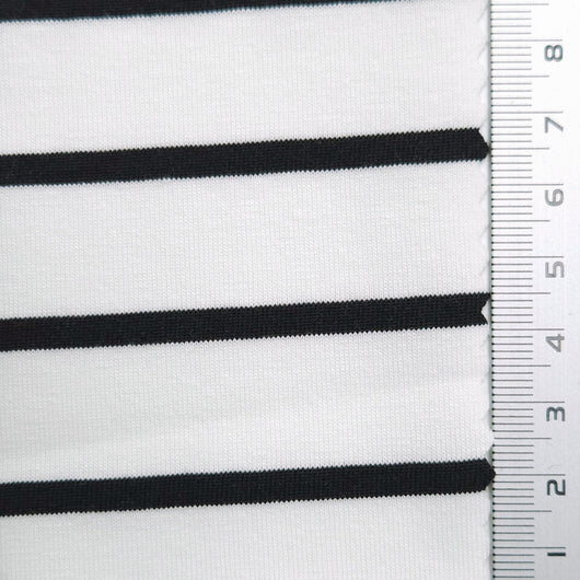 Stripe Jersey Cotton Polyester Knit Fabric | FAB1563 | 1.Quicksand, 2.San Marino, 3.Dust Storm, 4.Lily, 5.Metallic Bronze, 6.Midnight Express, 7.Black by Fabricis.com #