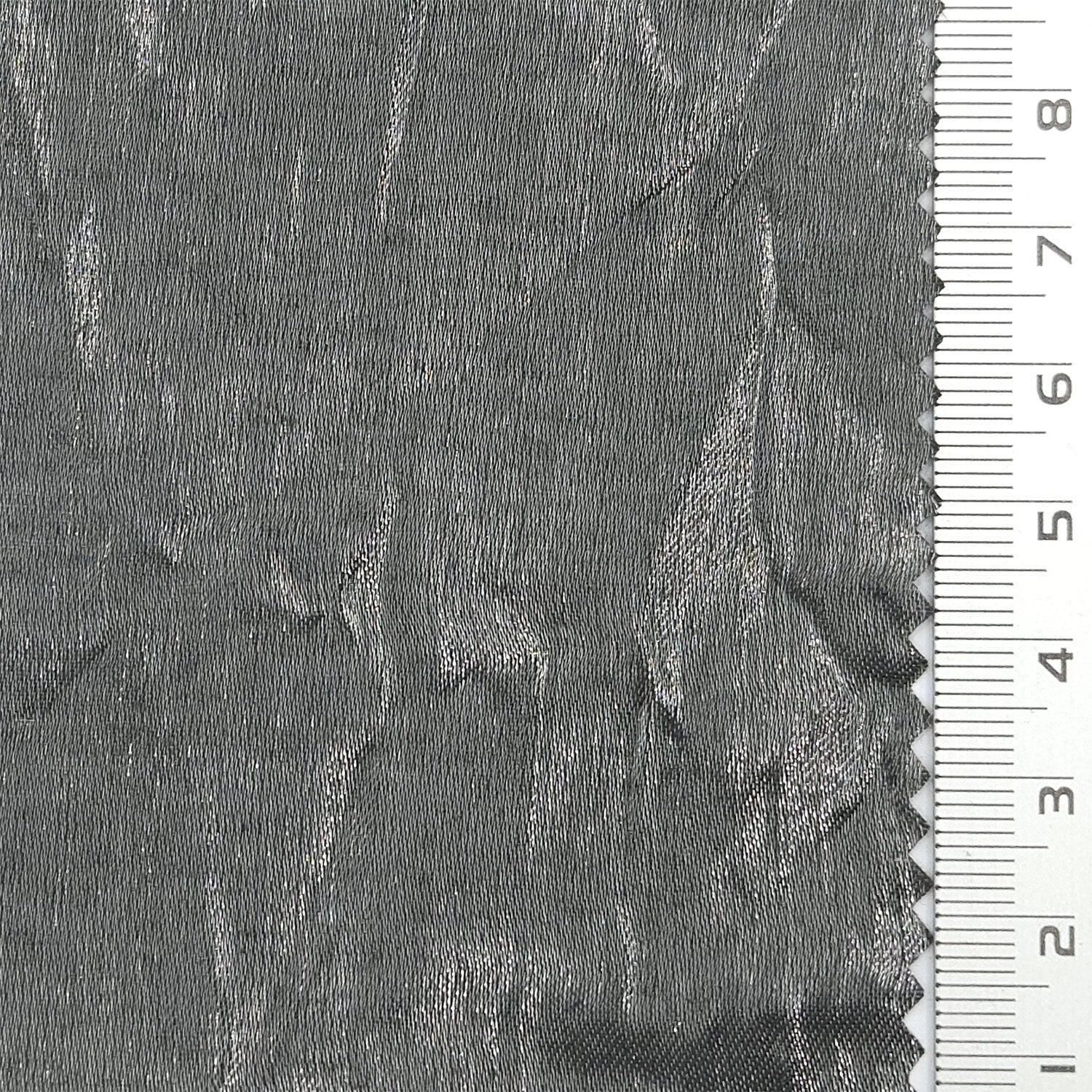 Solid Crinkled Satin Polyester Rayon Woven Fabric - FAB 1793 - 7.Dark charcoal grey
