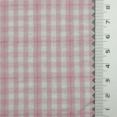Check Cotton Woven Fabric | FAB1550 | 1.Dawn Pink, 2.Quarter Spanish White, 3.Ottoman, 4.Pale Rose, 5.Tea Green, 6.Primrose, 7.Prim, 8.Periwinkle, 9.Pale Cornflower Blue, 10.Black by Fabricis.com #