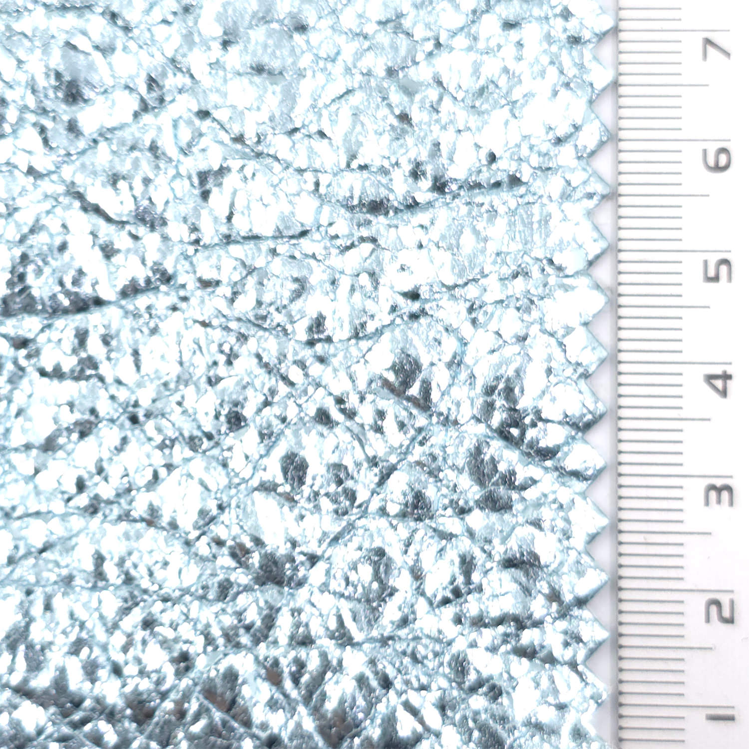 1: Silver-2: Metallic Gold-3: Pale Gold-4: Metallic Rose-5: Light Purple - Cracked Foil Woven Nylon Pu Fabric - FAB 1854