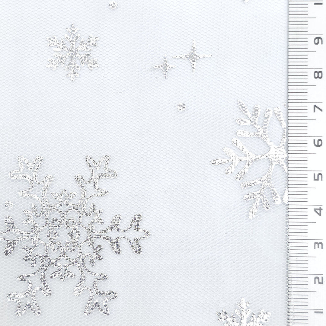 Snowflake Polyester Knit Fabric - FAB1952 - Off White