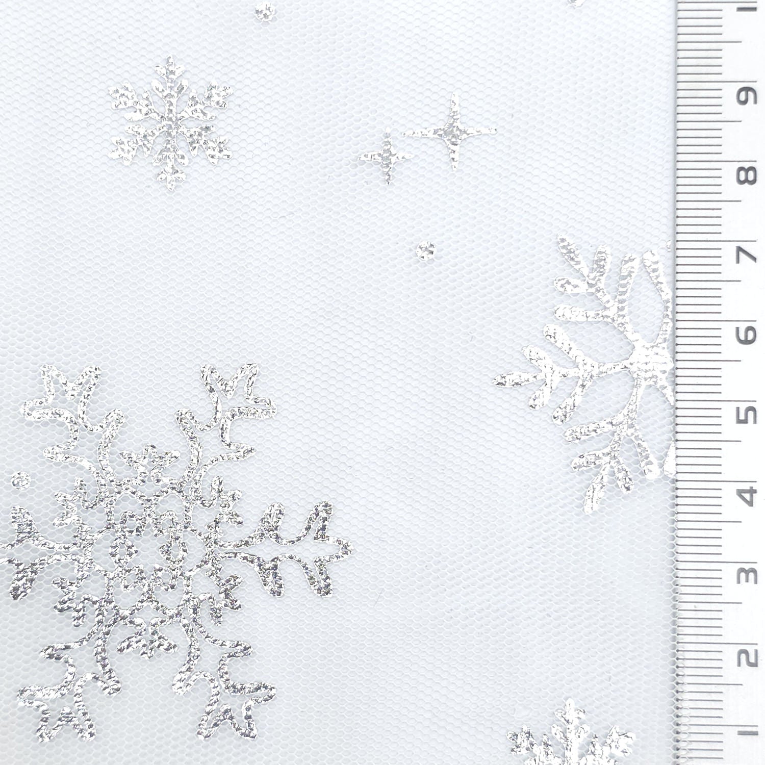 Snowflake Polyester Knit Fabric - FAB1952 - Off White