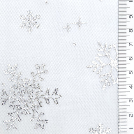 Snowflake Polyester Knit Fabric - FAB1952 - Off White