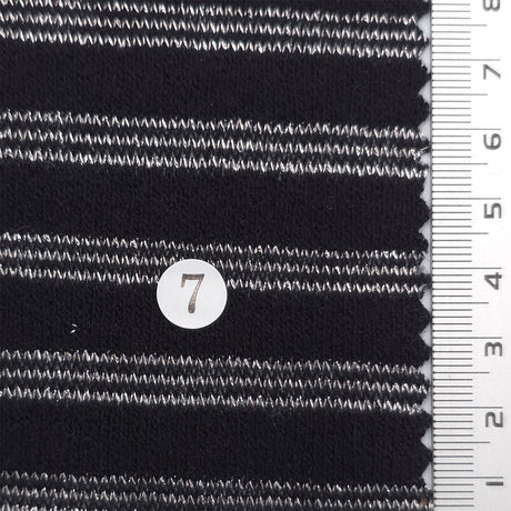 Black - Metallic Stripe Knit Acry Metal Fabric - FAB1858