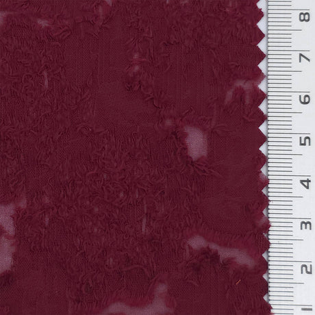 Burgundy - Jacquard Floral Poly Woven Fabric - FAB1878