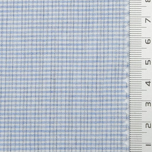 Subtle Grid Check Plain Cotton Woven Fabric - FAB1795 - Light Blue