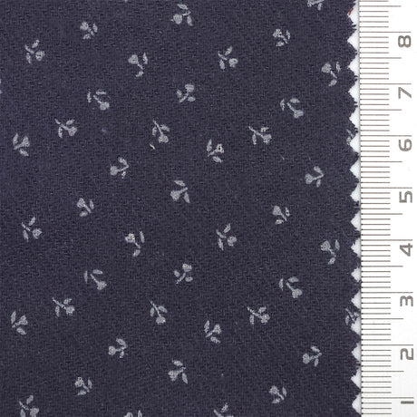 Scattered Floral Front Brushed Print Twill Cotton Woven Fabric - FAB1748 - 1.Yellow-2.Cream-3.Beige-4.Light gray-5.Rust-6.Olive-7.Navy blue-8.Black 