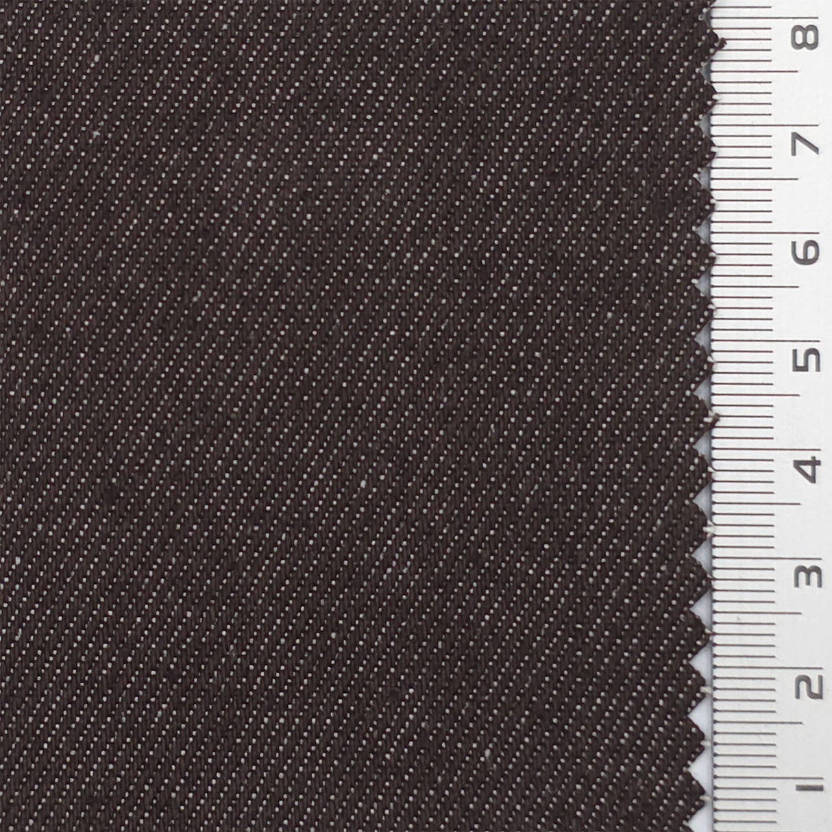 Dark Brown Fake Denim Cotton Poly Woven Fabric - FAB1838