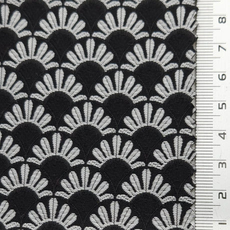 Floral Jacquard YarnDyed Polyester Woven Fabric - FAB1625 - 1.Red-2.Blue-3.Lilac-4.White-5.Garnet-6.Green-7.Black 