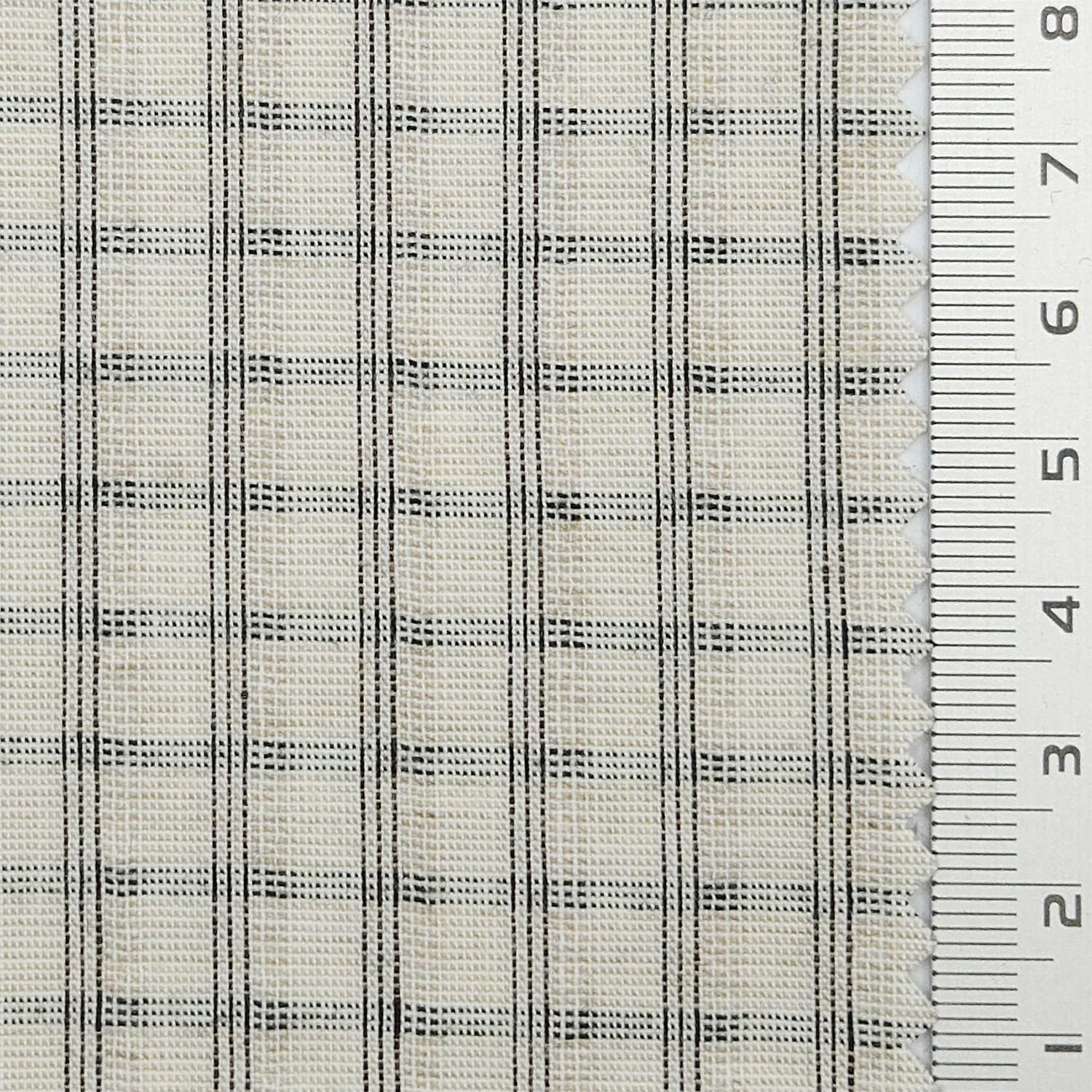 Distinct Check YarnDyed Cotton Polyester Woven Fabric - FAB 1797 - 7.Beige Plaid