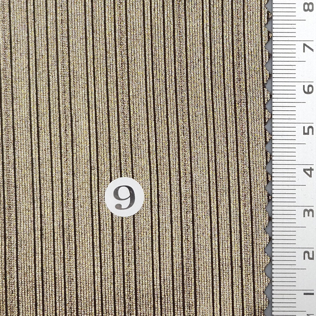 1.White/Silver (2)-2.White/Gold (1)-3.Grey/Silver (3)-4.Grey/Gold (4)-5.Beige/Silver (6) - Solid Foil Irregular Slinky Polyester Spandex Knit Fabric - FAB 1697