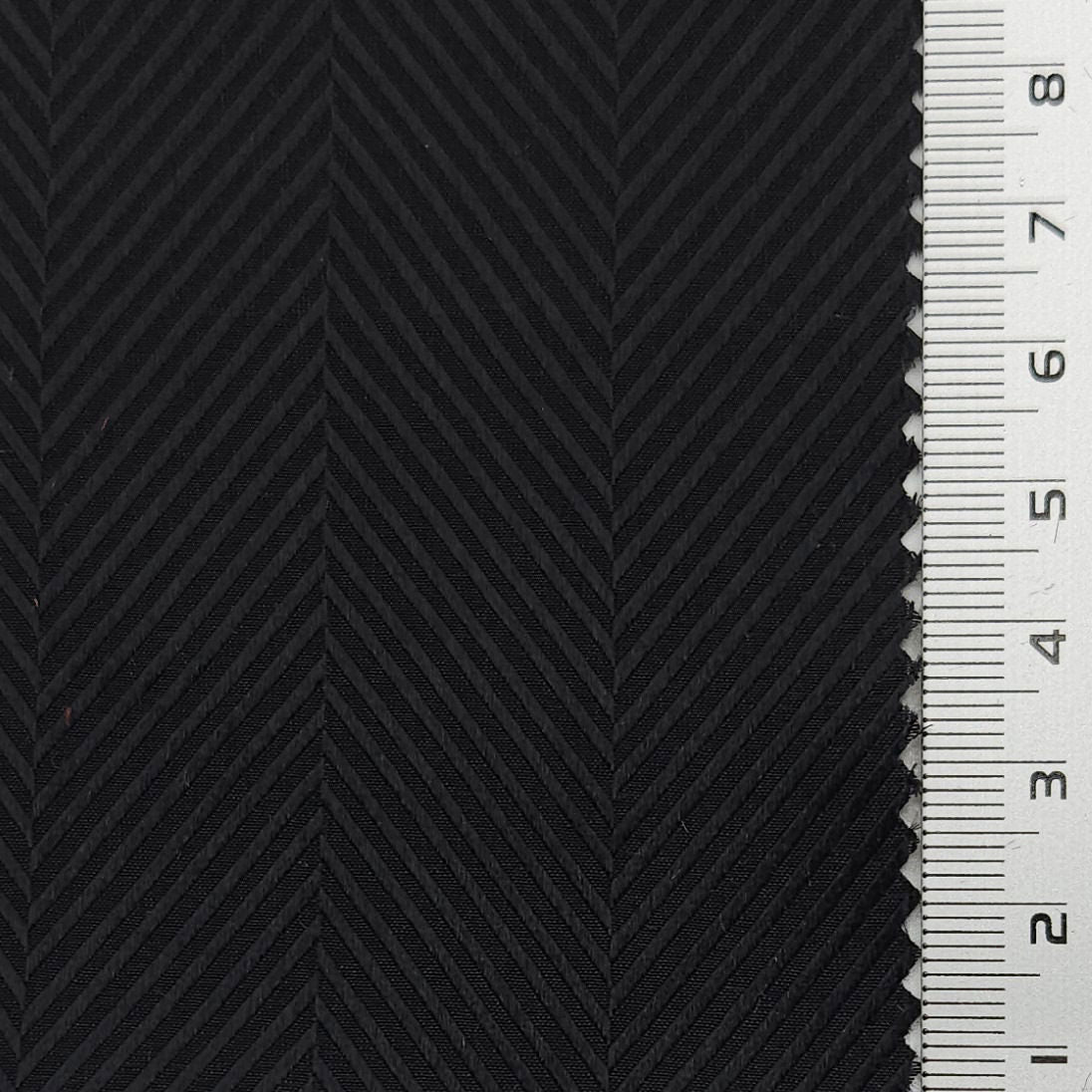 Solid Herringbone Silk Woven Fabric - FAB 1630 - 9.Black