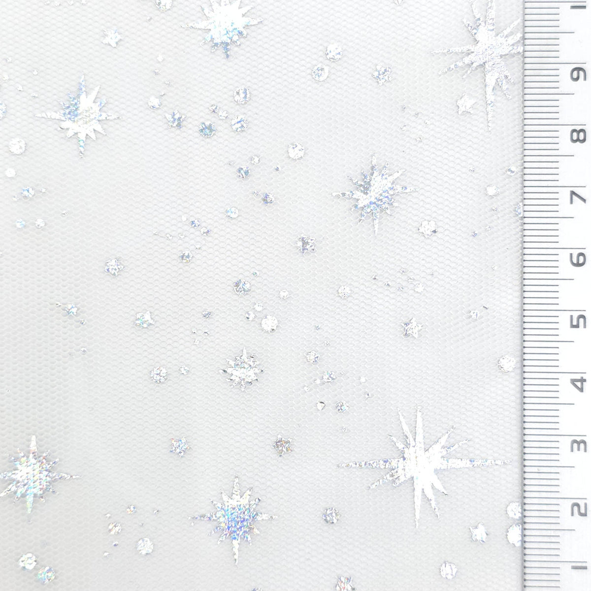 Star Foil Poly Knit Fabric - FAB1949 - Ivory