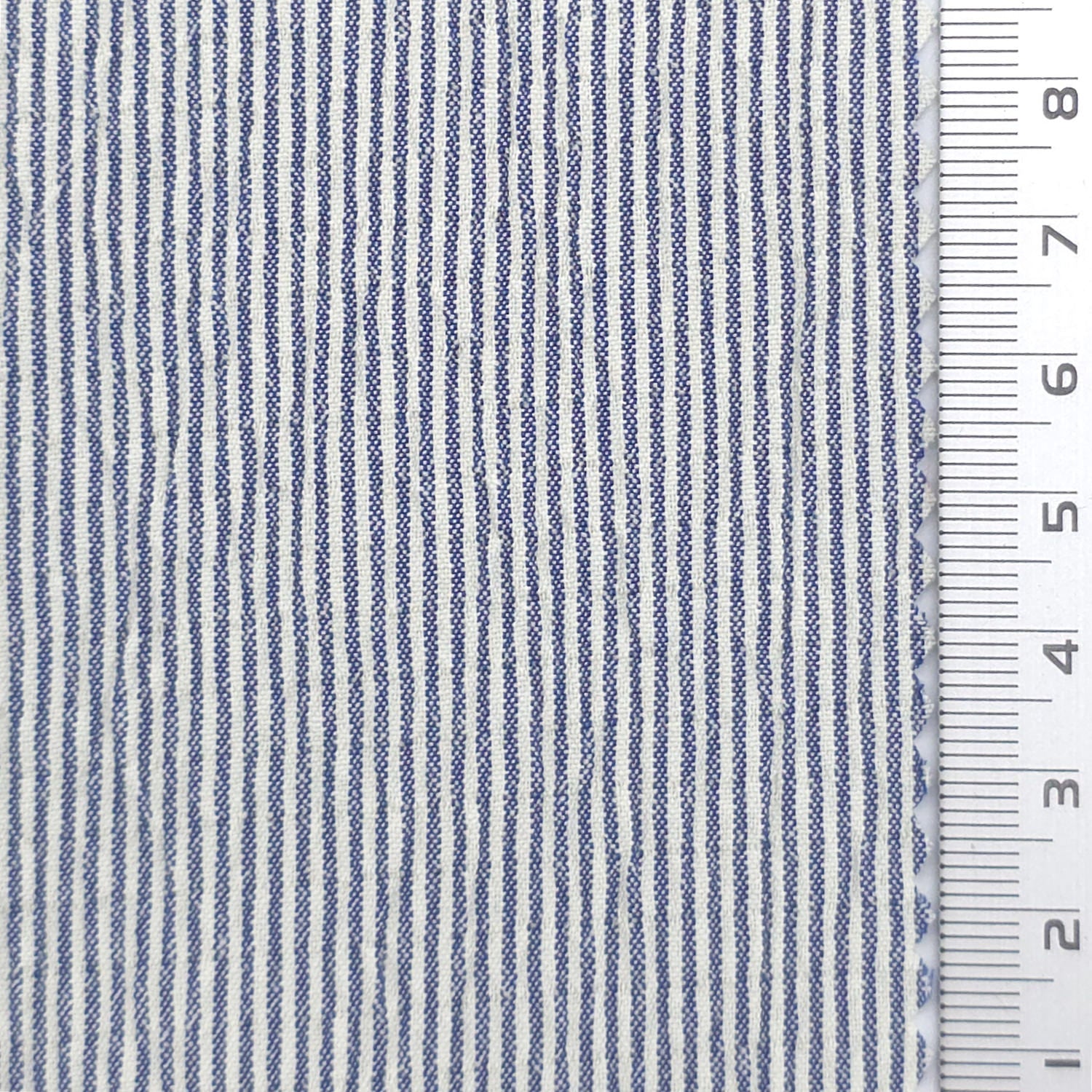 Pinstripe Polyester Rayon Woven Fabric - FAB1962 - Indigo
