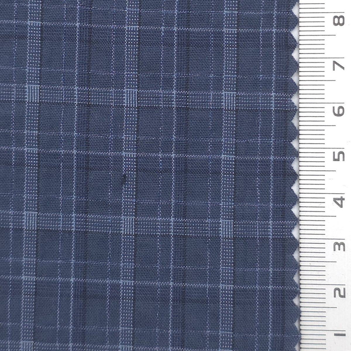 Tattersall Check Polyester Cotton Woven Fabric - FAB1969 - Navy