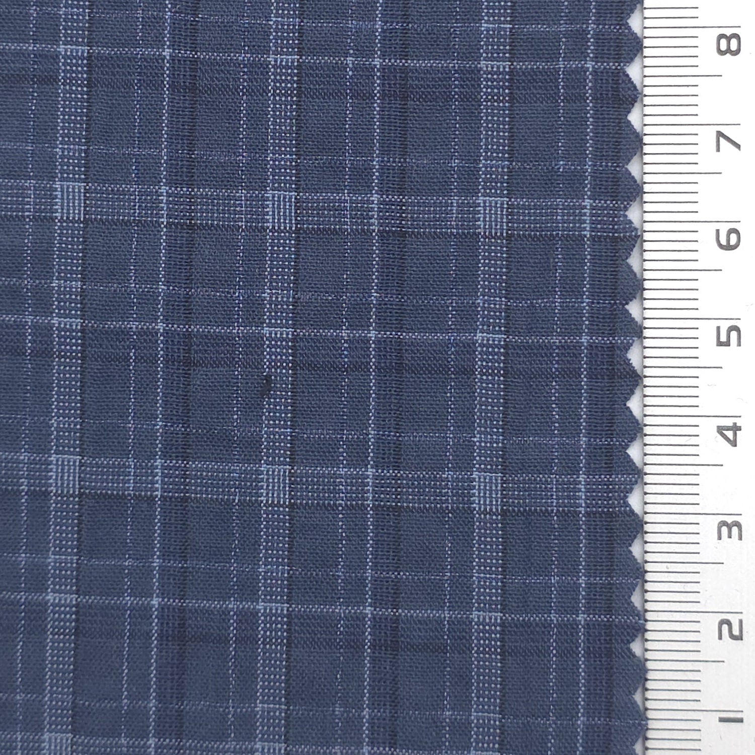 Tattersall Check Polyester Cotton Woven Fabric - FAB1969 - Navy