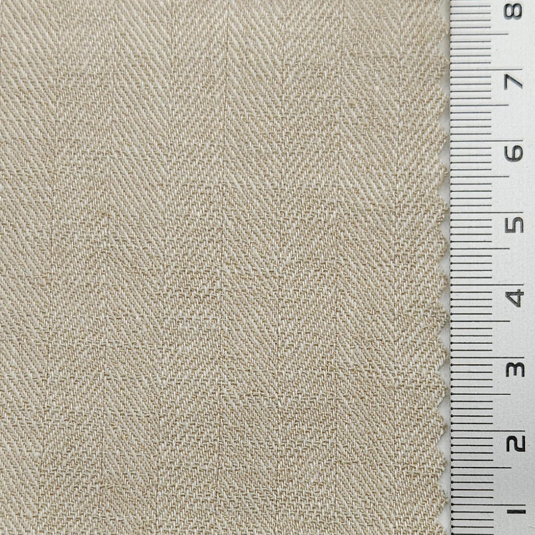 Herringbone Enzyme Washing Rayon Spandex Cotton Linen Woven Fabric - FAB1652