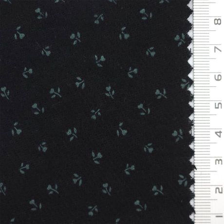 Scattered Floral Front Brushed Print Twill Cotton Woven Fabric - FAB1748 - 1.Yellow-2.Cream-3.Beige-4.Light gray-5.Rust-6.Olive-7.Navy blue-8.Black 