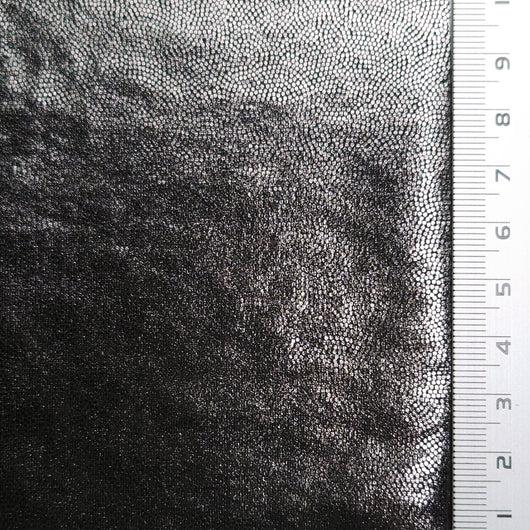 Foil Spandex Polyester Knit Fabric | FAB1566 | 1.Gold (Animal), 2.Silver (Animal), 3.Black (Square), 4.Silver (Square), 5.Black (Dot), 6.Silver (Dot), 7.Black (Irregular Dot), 8.Silver (Finger Print), 9.Gold (Finger Print), 10.Silver (Solid) by Fabricis.com #