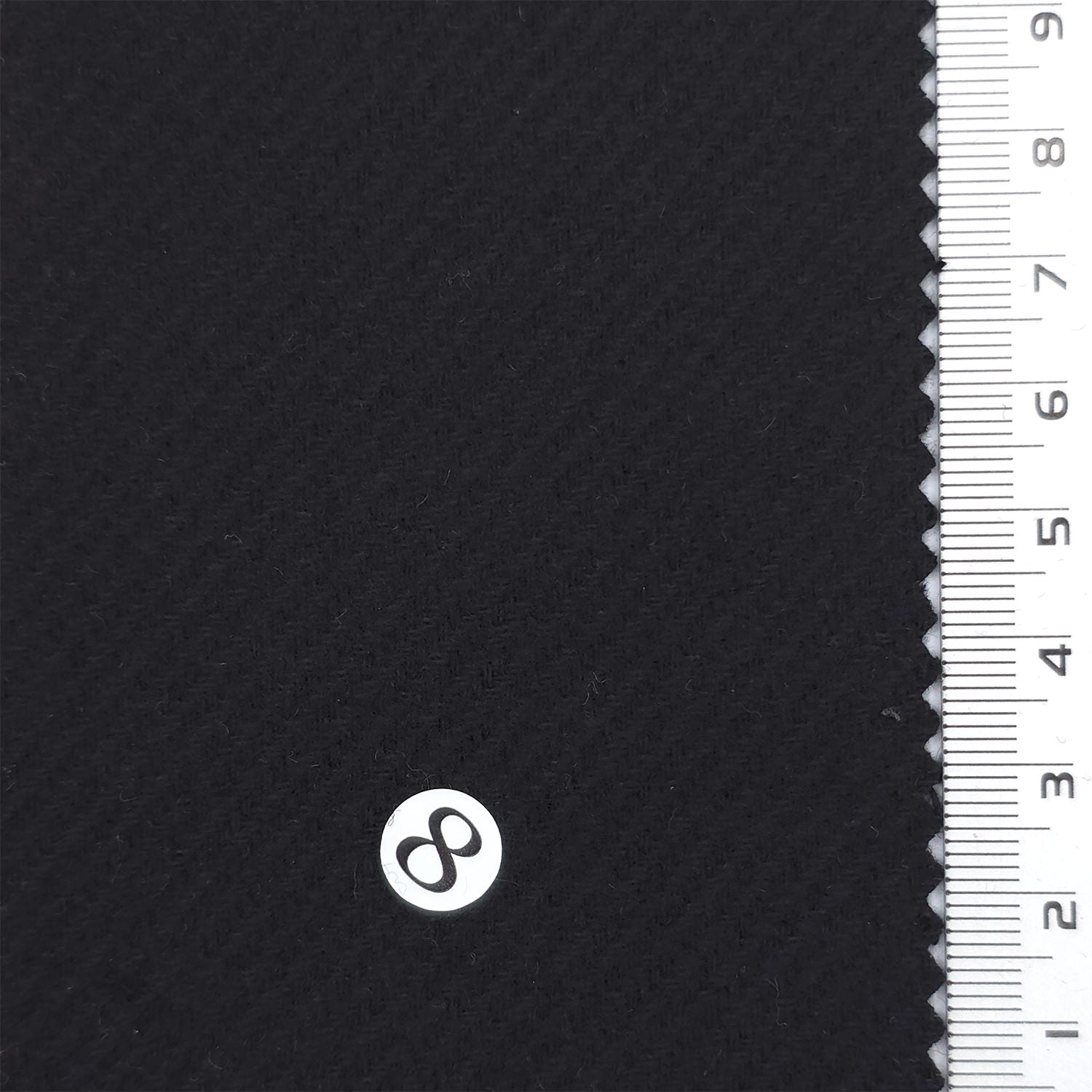 Black - Herringbone Twill Poly Rayon Wool Span Woven Fabric - FAB1872