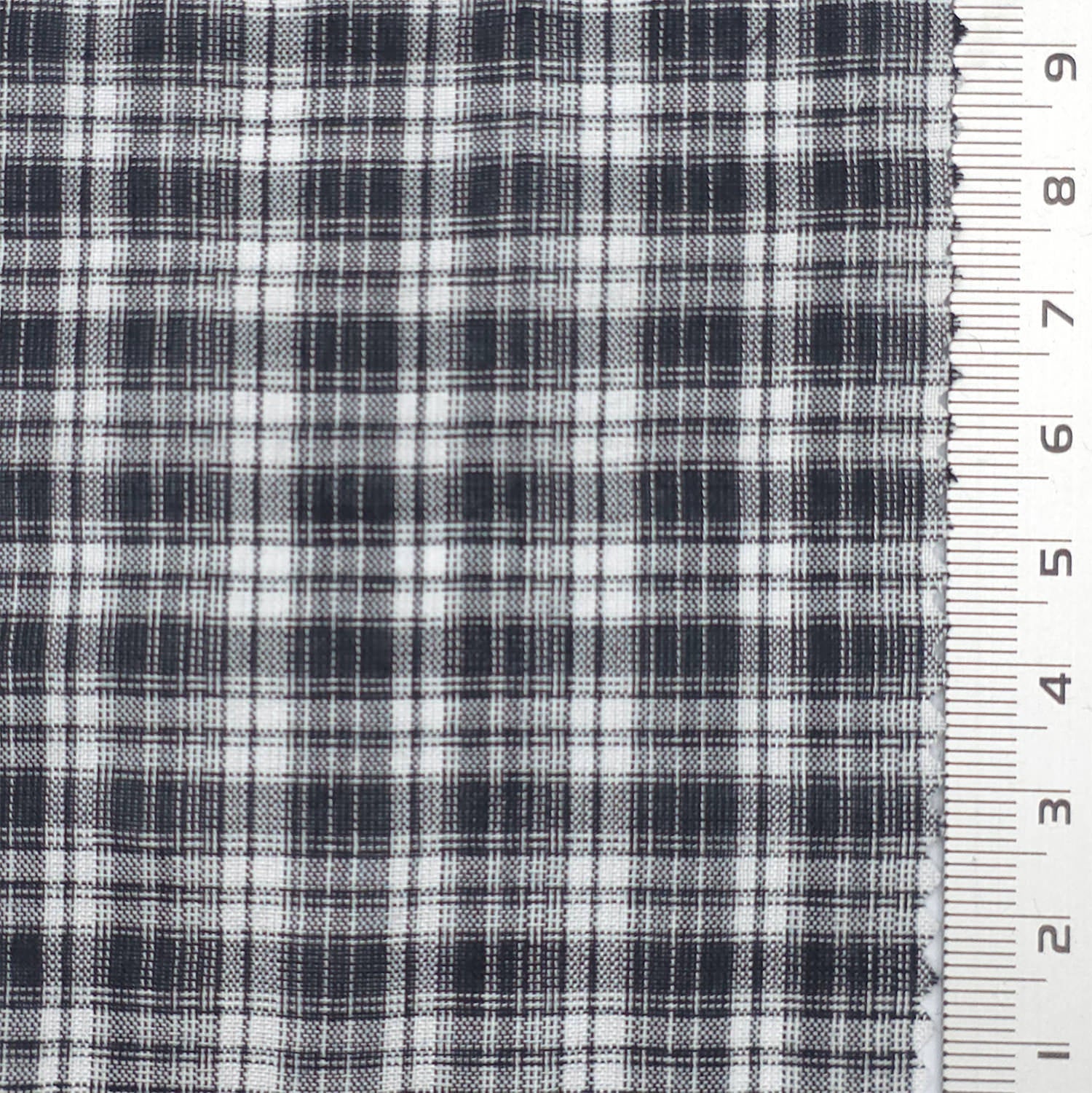 Washing Check Cotton Poly Woven Fabric - FAB 1831 - 8.Black