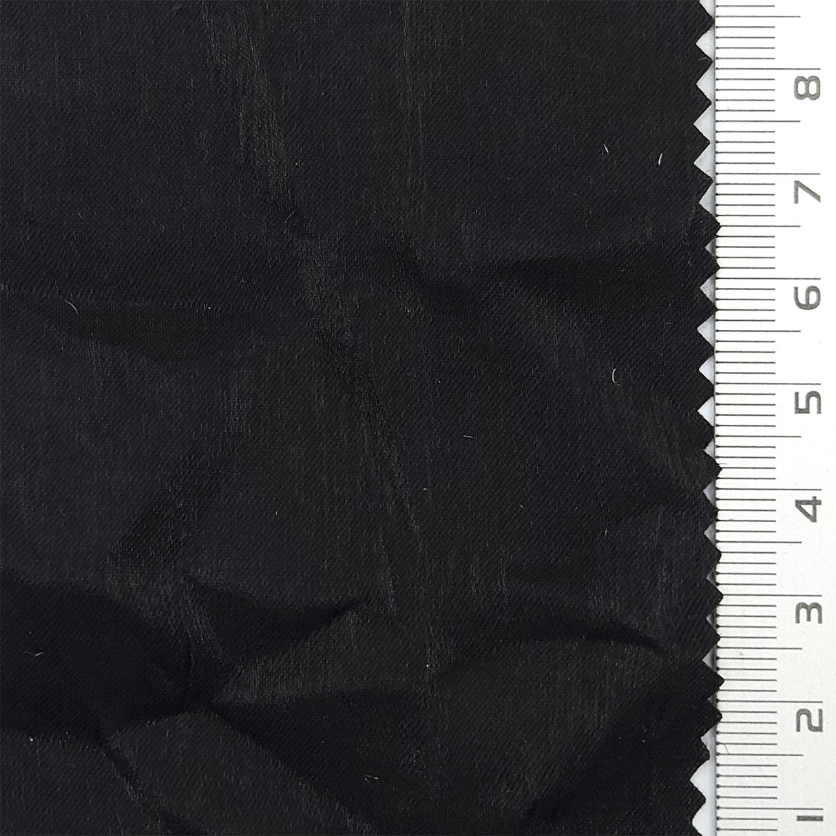 Solid Crinkled Satin Polyester Rayon Woven Fabric - FAB1793 - Black