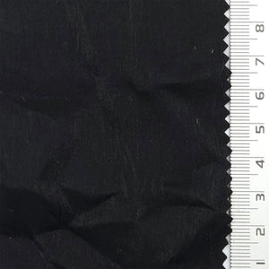 Solid Crinkled Satin Polyester Rayon Woven Fabric - FAB1793 - Black