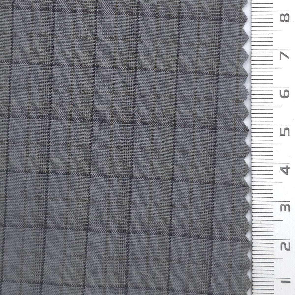 Tattersall Check Polyester Cotton Woven Fabric - FAB1969 - Gray