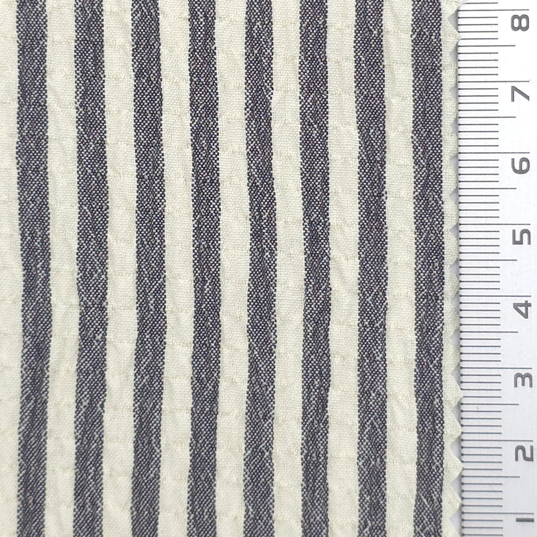 Stripe Polyester Rayon Woven Fabric - FAB1961 - Dark Gray