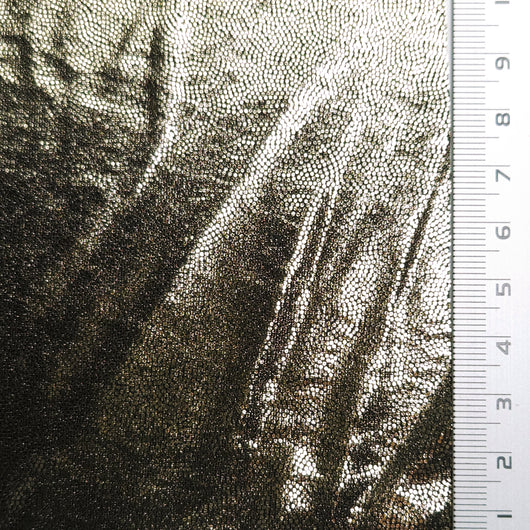 Foil Spandex Polyester Knit Fabric | FAB1566 | 1.Gold (Animal), 2.Silver (Animal), 3.Black (Square), 4.Silver (Square), 5.Black (Dot), 6.Silver (Dot), 7.Black (Irregular Dot), 8.Silver (Finger Print), 9.Gold (Finger Print), 10.Silver (Solid) by Fabricis.com #