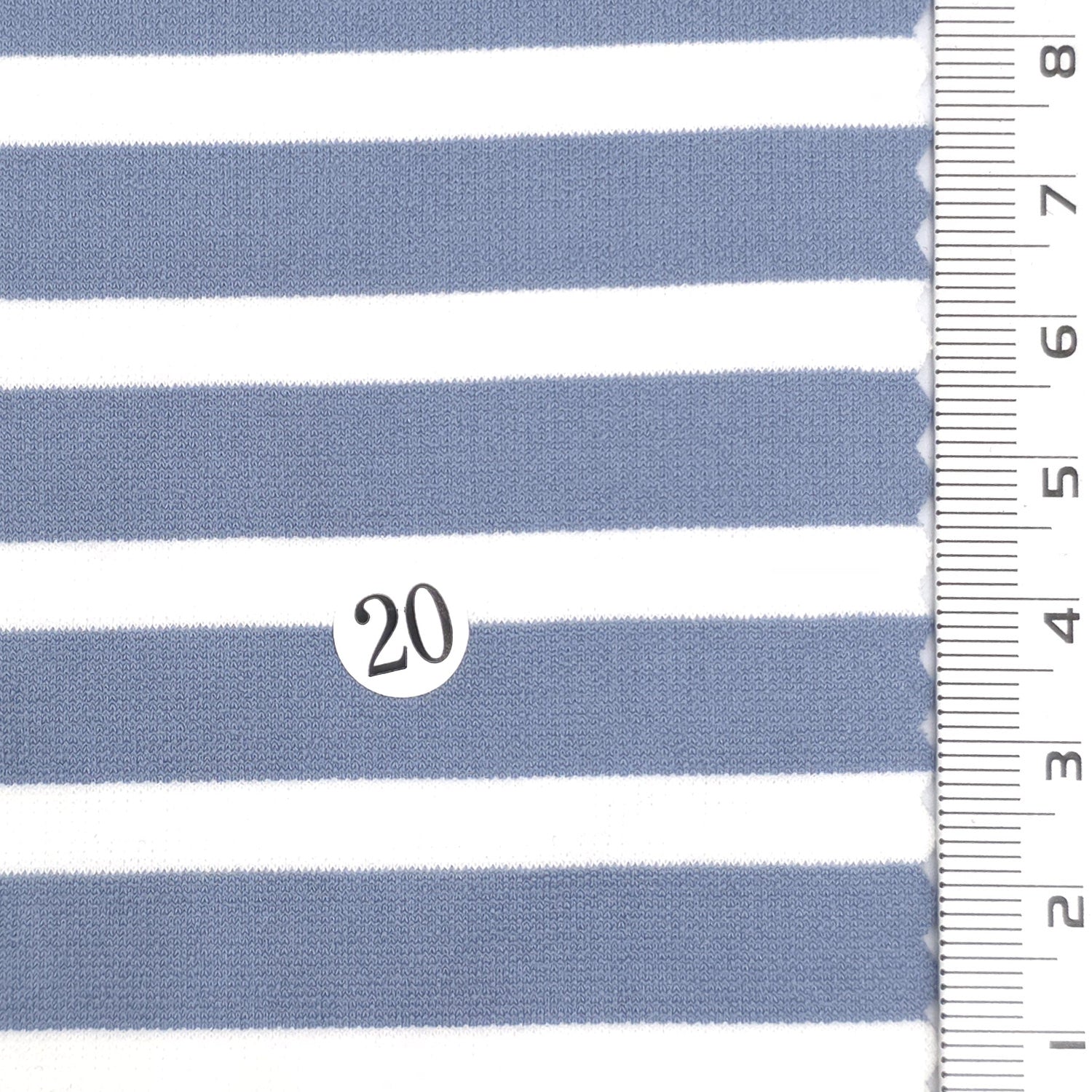Cornflower Blue - Stable Medium Weight Striped Poly Cotton Span Ponte Knit Fabric - FAB 1922