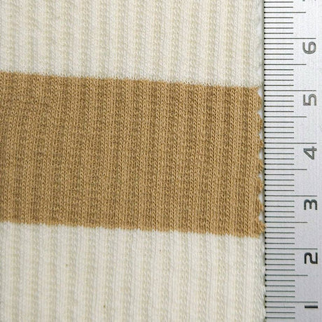 1 Inch Stripe Rib Cotton Spandex Knit Fabric - FAB1608 - 1.White/Black-2.White/Navy-3.White/Red-4.White/Blue-5.White/Blue-6.White/Pink-7.White/Grey-8.White/Green-9.White/Beige-10.White/Royal 