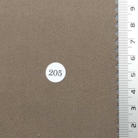 Solid Twill Polyester Rayon Spandex Woven Fabric - FAB1694 - 1.Ivory Beige (213)-2.Beige (212)-3.Green Ivory (211)-4.Yellow Beige (210)-5.Pink (209)-6.Ivory (208)-7.White (207)-8.Grey (206)-9.Brown (205)-10.Light Charcoal (204) 
