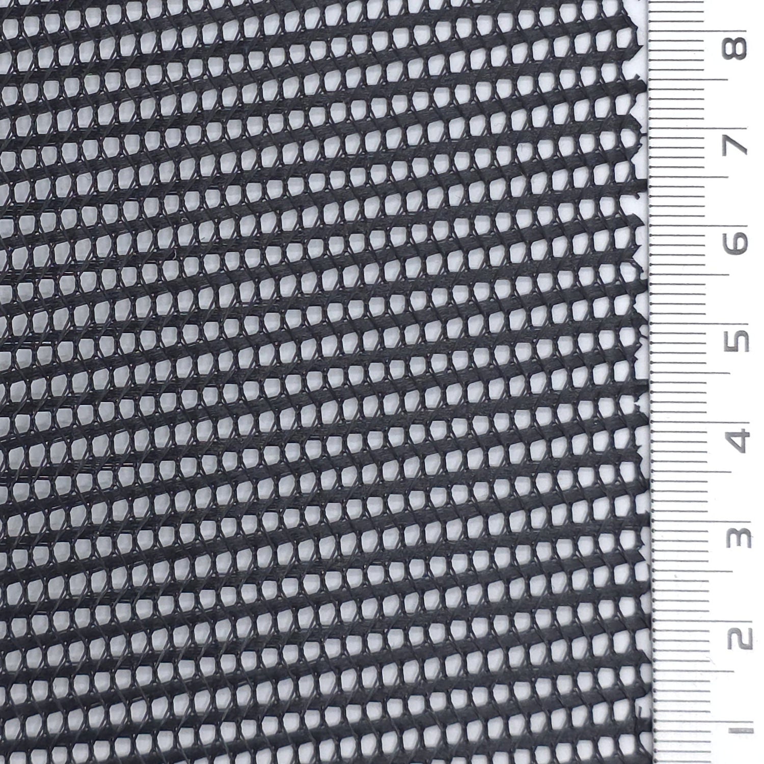 Resin Finished Rigid Nylon Mesh Knit Fabric - FAB1943 - Black