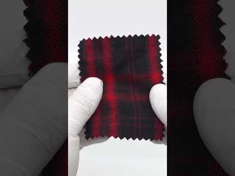 Heavyweight Brushed Tartan Plaid Poly Rayon Span Twill Woven Fabric - FAB 1923