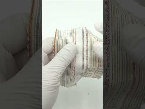 Multi Color Striped Textured Cotton Poly Woven Fabric - FAB 1827