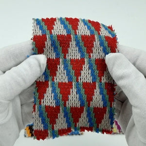 YarnDyed Jacquard Acrylic Knit Fabric | FAB1518 | 1.Red, 2.Brown, 3.Grey, 4.Green by Fabricis.com #
