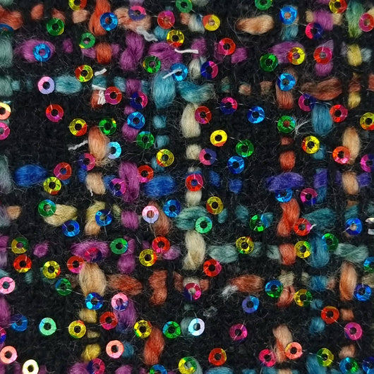 Yarn Dyed Sequins Polyester Woven Fabric | FAB1500 | 1.Multi by Fabricis.com #
