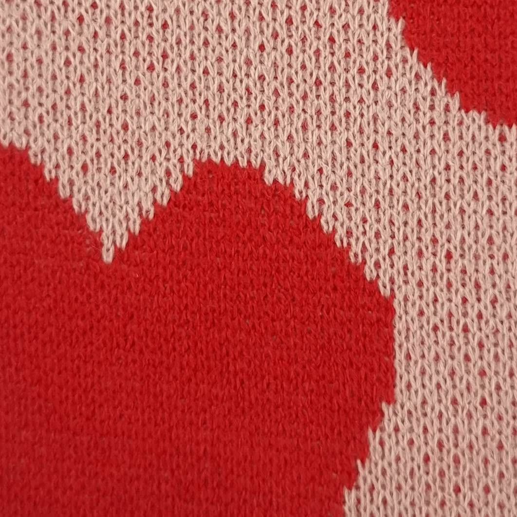 1.Pink-2.Puple-3.Green-Swatch - Heart Jacquard Acrylic Knit Fabric - FAB 1516