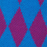 Diamond Jacquard Acrylic Knit Fabric | FAB1515 | 1.Blue, 2.Green, 3.Yellow, 4.Pink, 5.Black by Fabricis.com #