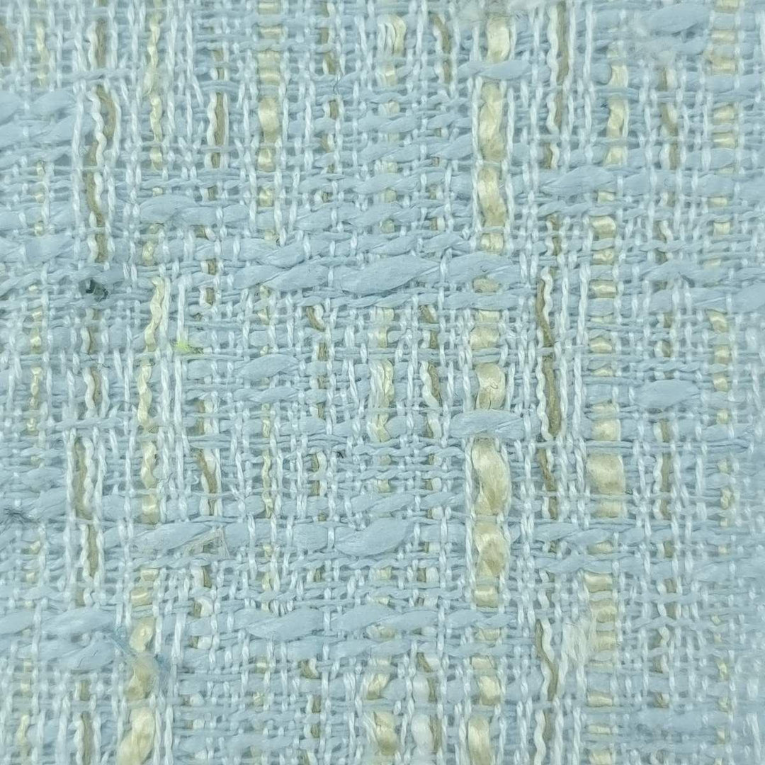 1.Blue-2.Pink-3.Beige-4.Grey Blue-Swatch - Tweed Slub Polyester Woven Fabric - FAB 1506