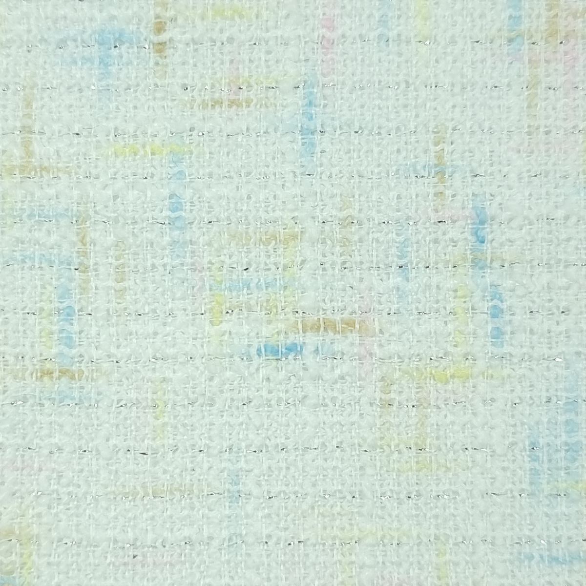 Rainbow Tweed Woven Fabric | FAB1508 | 1.Blue, 2.Ivory, 3.Purple, 4.Yellow by Fabricis.com #