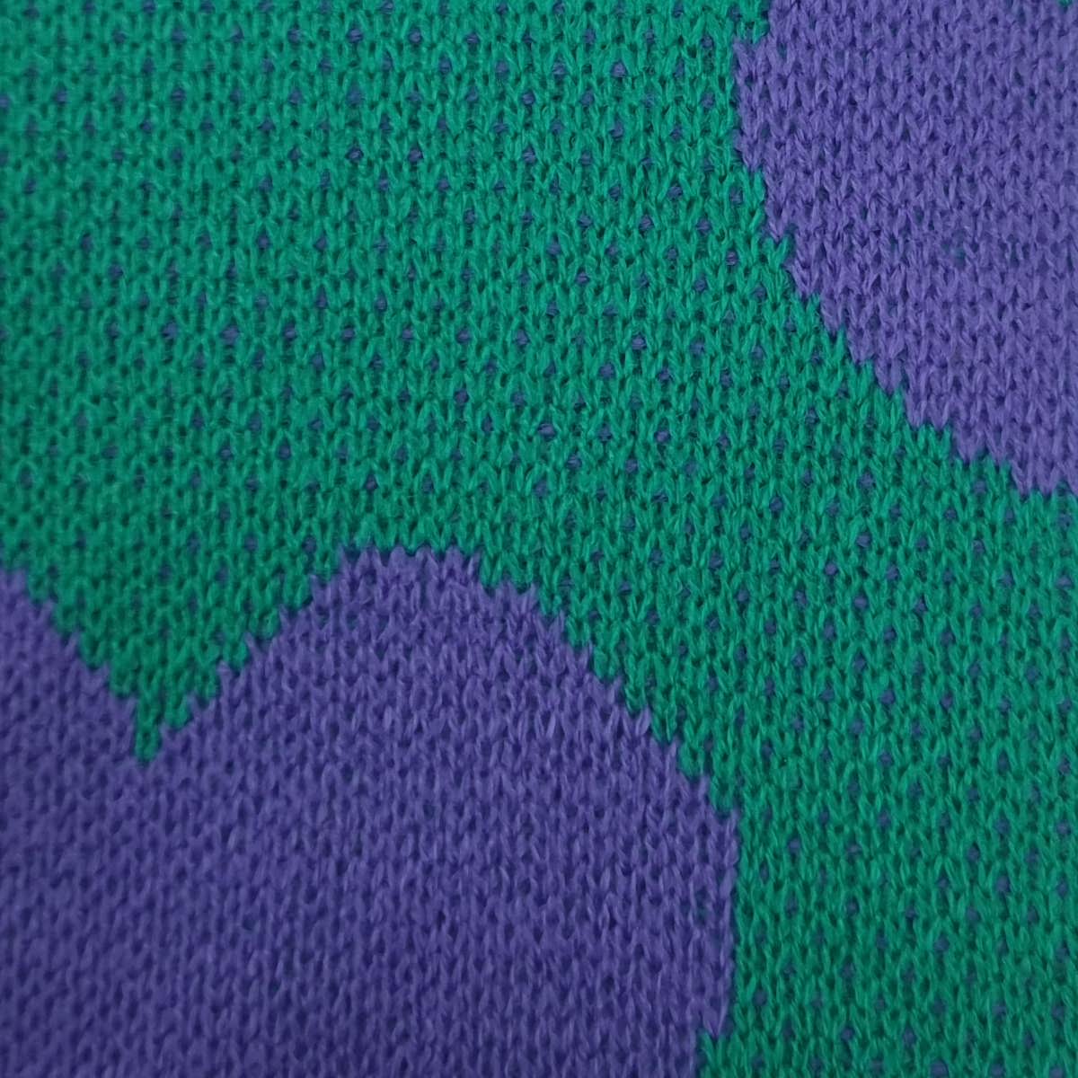 Heart Jacquard Acrylic Knit Fabric | FAB1516 | 1.Pink, 2.Puple, 3.Green by Fabricis.com #