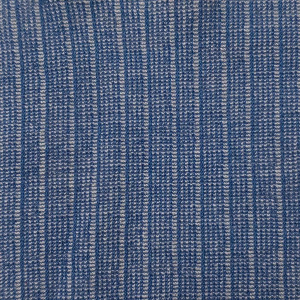 Rib Rayon Poly Knit Fabric-Blue