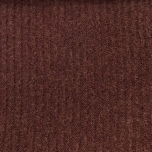 Mir 2x2 Rib Poly Span Knit Fabric-Brown